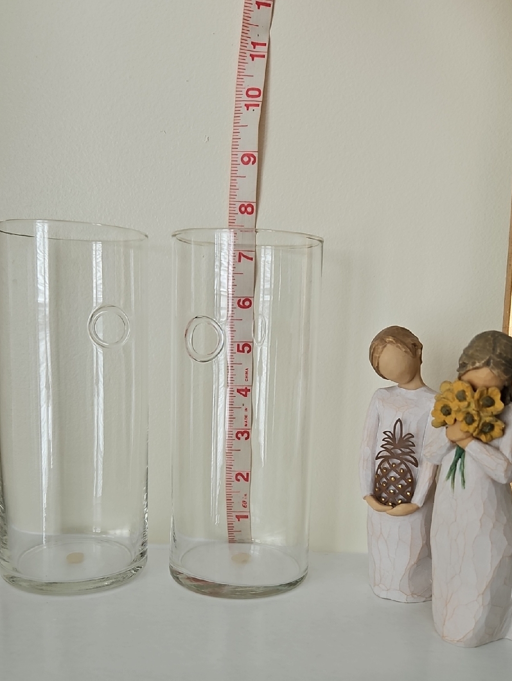 Clear Glass Cylinder Vase - Set of 2